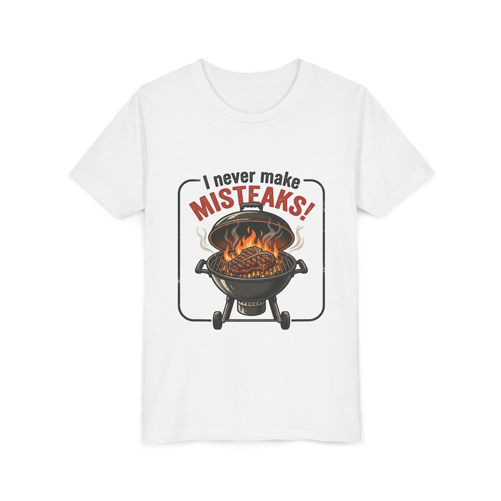 Youth Tee — "I Never Make Misteaks" Grilling Graphic Shirt