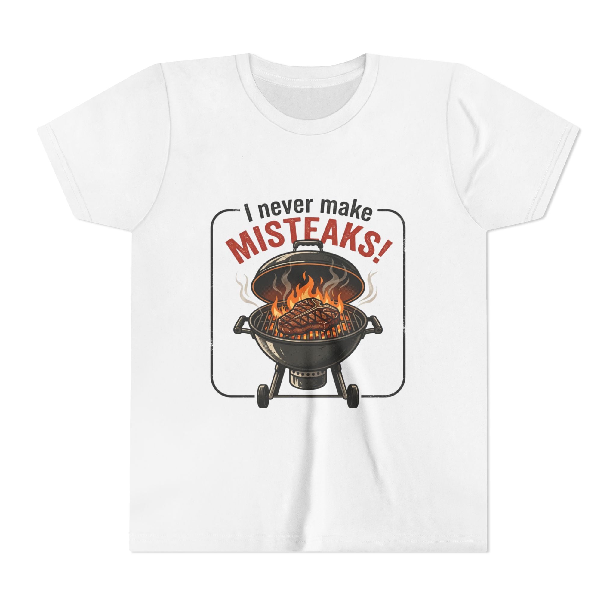 Youth Tee — "I Never Make Misteaks" Grilling Graphic Shirt