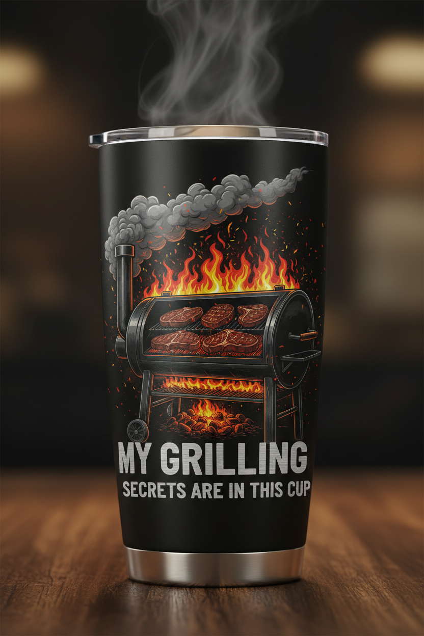 My Grilling Secrets Are In This Cup Matte Black BBQ Tumbler