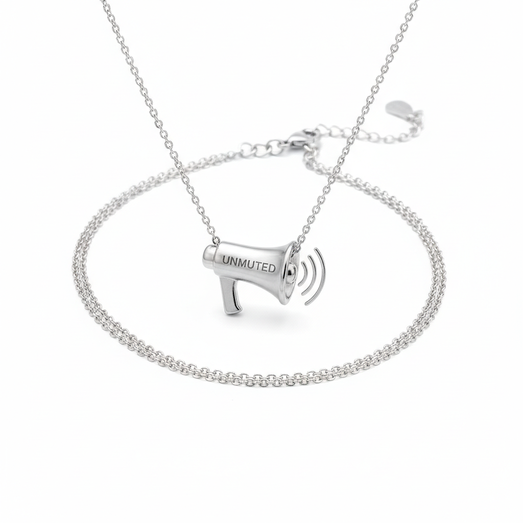 Unmuted Megaphone Necklace - Silver