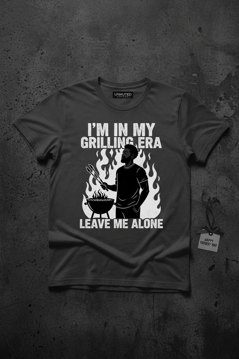 I'm In My Grilling Era Black Dad Edition Charcoal Tee