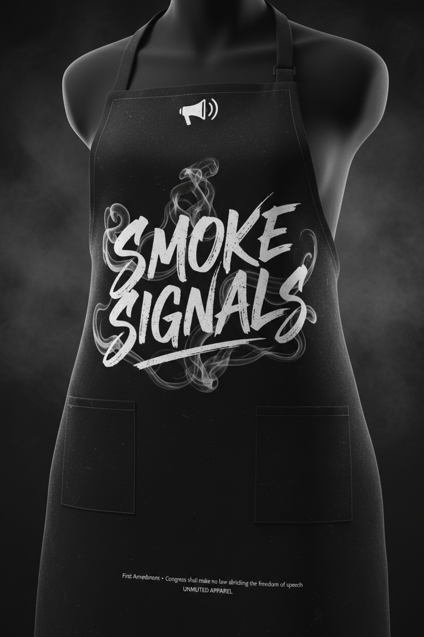 Smoke Signals BBQ Apron and Chef Hat Set by Unmuted Apparel