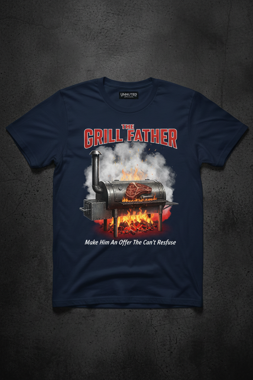 The Grill Father Upgraded Commercial Grill Navy Tee