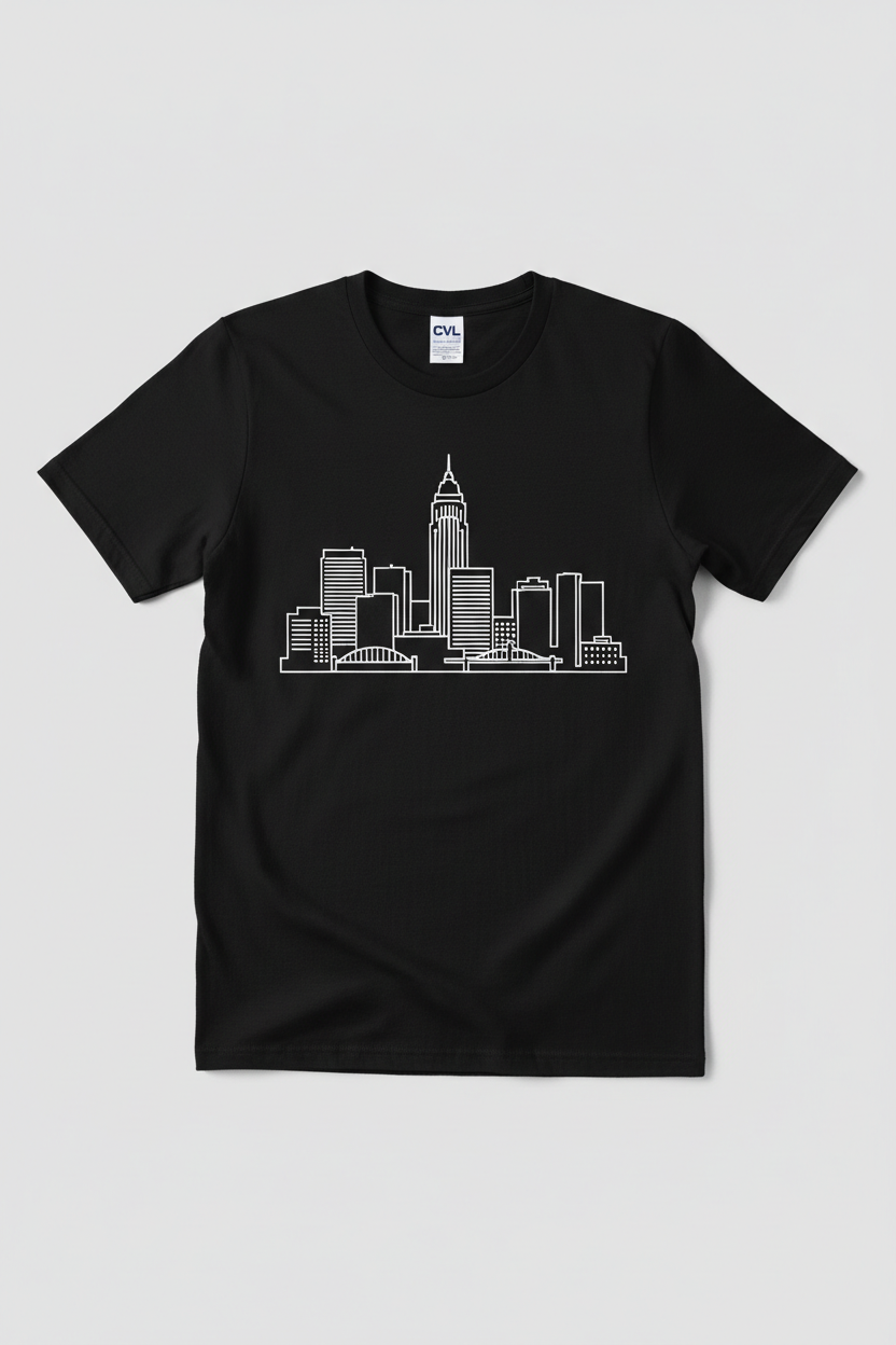 Cleveland skyline silhouette tee