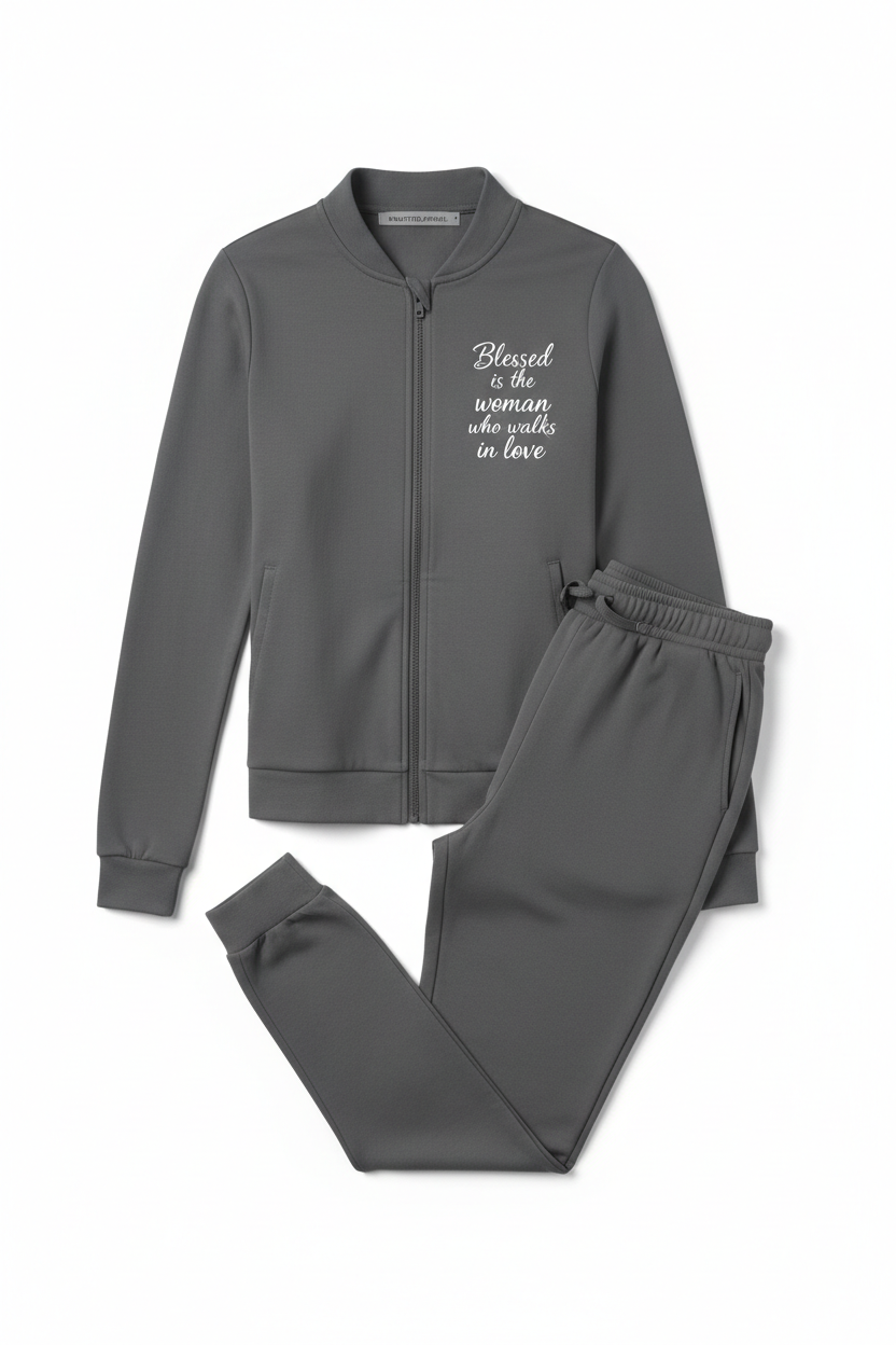 A Mother's Love Never Fails Charcoal Ladies Jogging Set