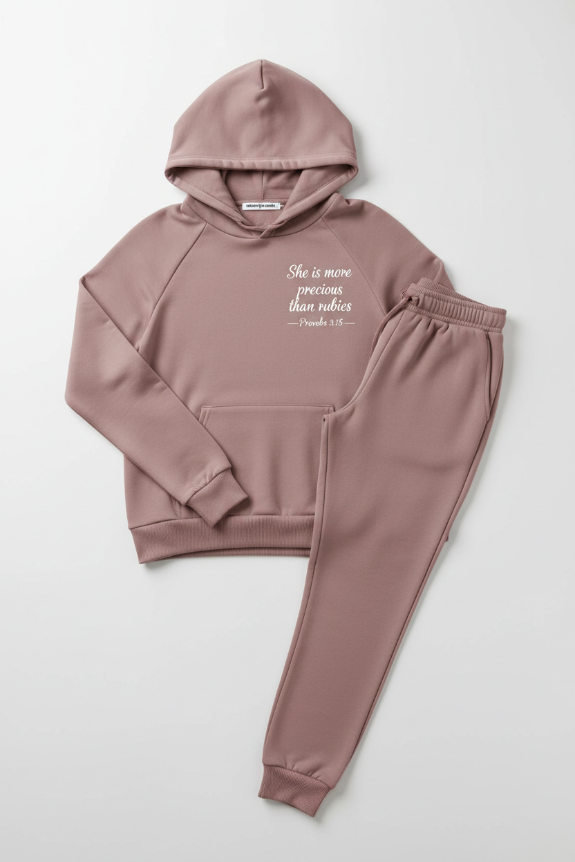 Strength and Dignity Dusty Rose Ladies Jogging Set