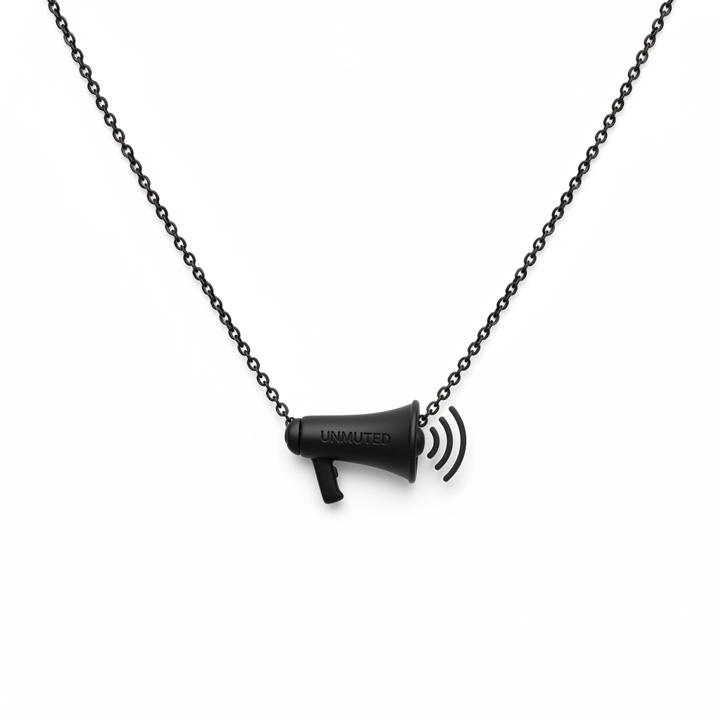 Unmuted Megaphone Necklace - Black