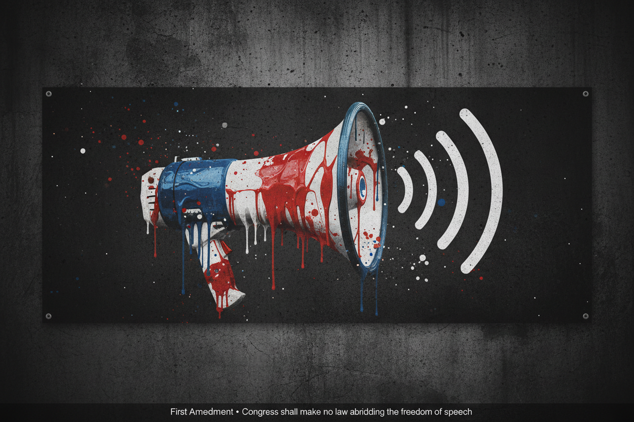 Unmuted Drip Megaphone - Red White Blue